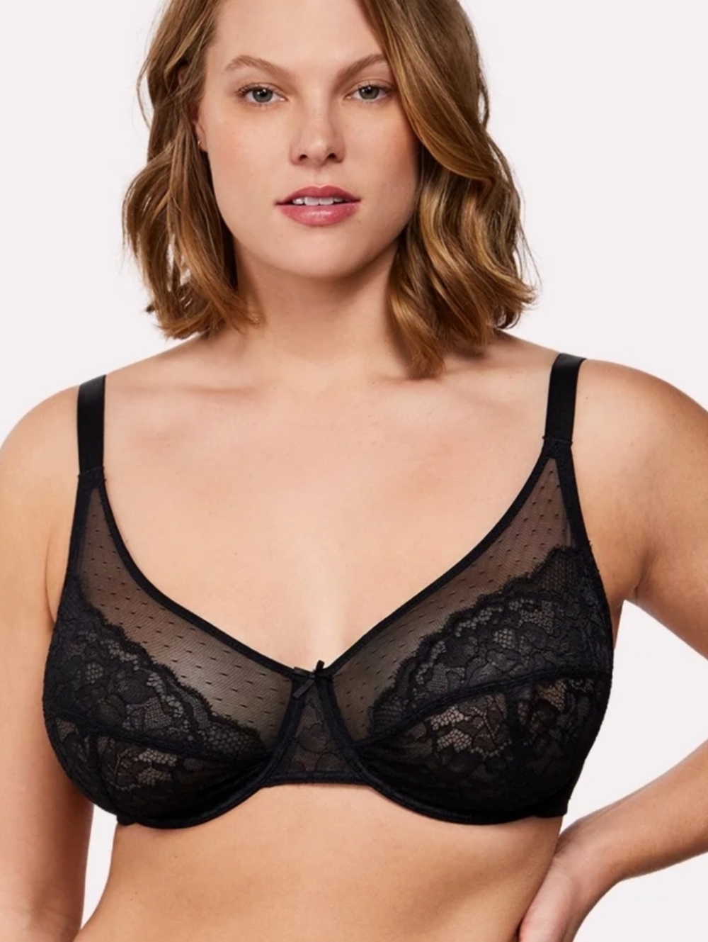 Brand New Hsia Life Enchante Black Lace Underwire Bra New 32DD - Picture 1 of 12